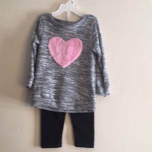 Girls Pink Heart 2Pcs Set
